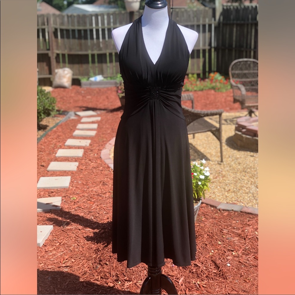 Jessica Howard Evening Black Halter Dress